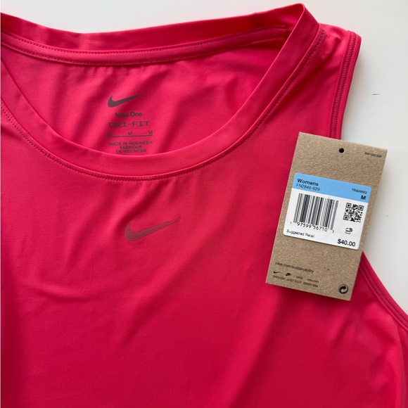Nike One Classic Women's Dri-FIT Training Cropped Tank Top Pink MEIDUM New - Picture 3 of 11